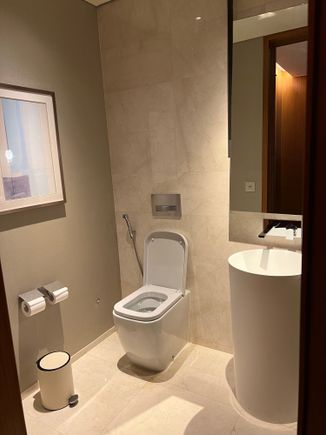 Powder room near entrance