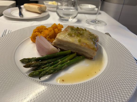 pork belly. No crispy skin. Plated with skin down.