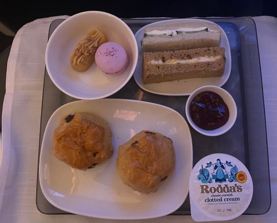 Afternoon tea. The sandwiches were very poor. But the scones and sweet were tasty. Over a solid catering offer but execution, especially tea and coffee could be improved