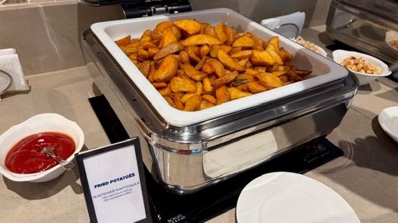 Dinner, fried potatoes