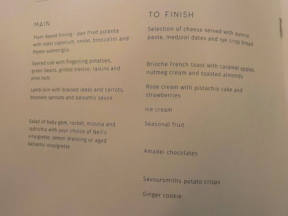 QF2 First - food menu