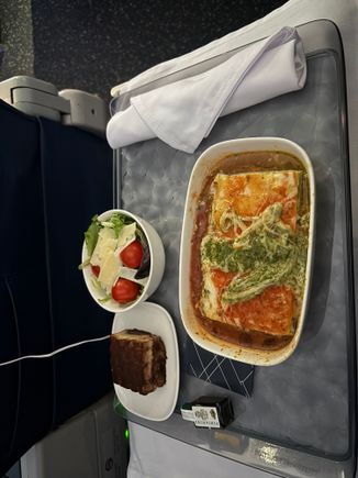 Beef lasagna. Still had the salad, though the shaved parm was better than I’ve had lately. 