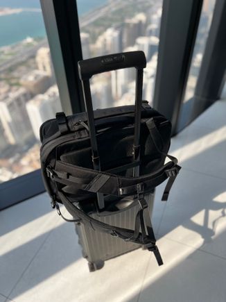 Backpack from Aer and Rimowa cabin..