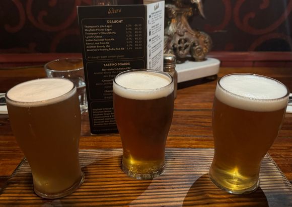 L-R (also order of preference):
Indian Summer Pale 
Kerry Lane Pale
Another Bloody IPA