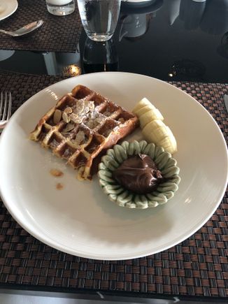 Waffles at breakfast
