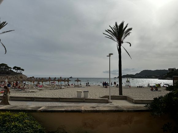 View from club beach sitting area (inside property, the beach chairs you see are public and paid. You have to walk a bit farther to the beach but it is nice to have drinks service (also included) and a bit more privacy.