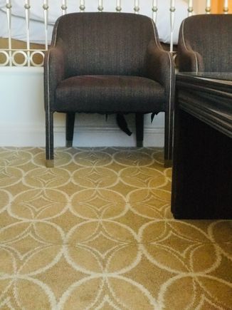Torn up seat (bottom) at the Venezia room