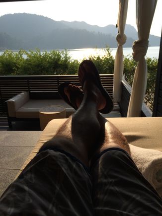 Me relaxing on one of the lounge chairs.