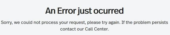 Error for the past month. Lifemiles has still not been able to fix it.