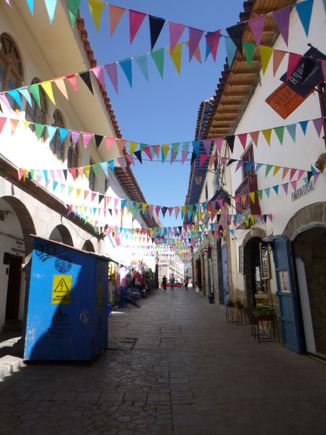 One of the streets leaning away from Plaza de Armas towards San Pedro
