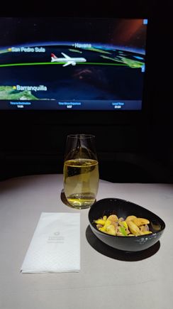 Initial nuts service approximately 90 minutes after the departure 