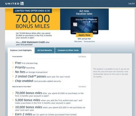 United 70k offer