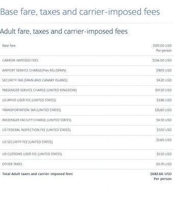 Base fare, taxes