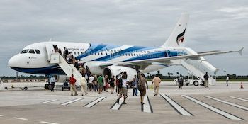 Departing from Siem Reap to Bangkok with Bangkok Air.
