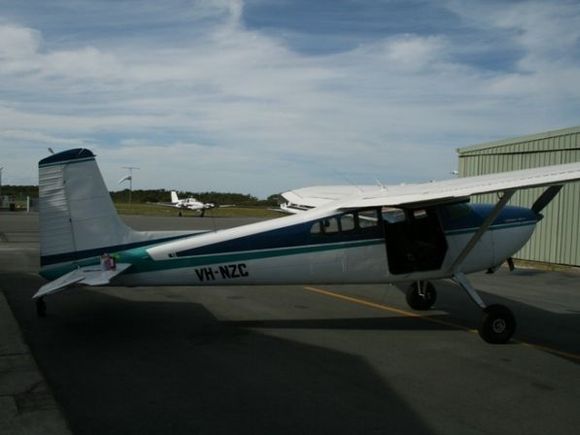 In this plane a Cessna 180