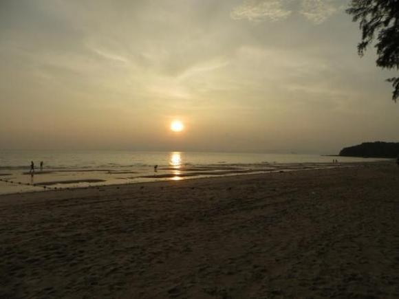 Sunset over beach at Sheraton