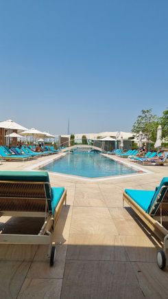Pool with Burj Khalifa in the distance