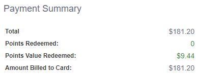 I am not sure why it says 9.44 points value redeemed when I redeemed 0 points. 