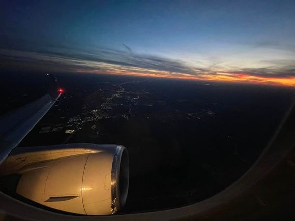 Departing AUS at sunset. 12/6 AUS-ELP.