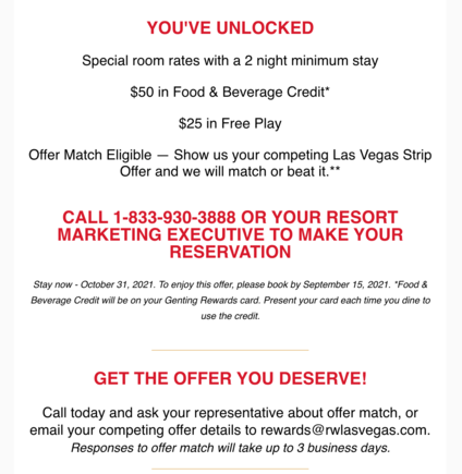 RW LV match offer email