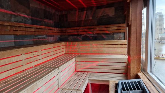 Curio sauna. While the in-room ones are steam based, this one is infrared heated.