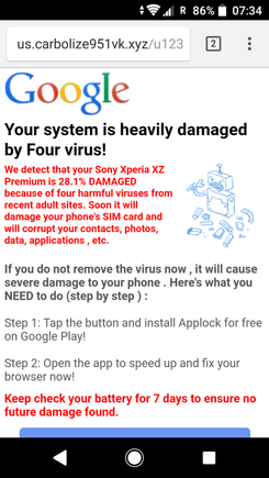 Virus message