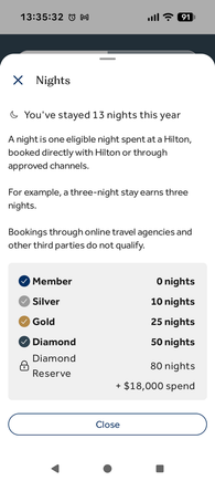 Screenshot of Android app "Nights" detail.