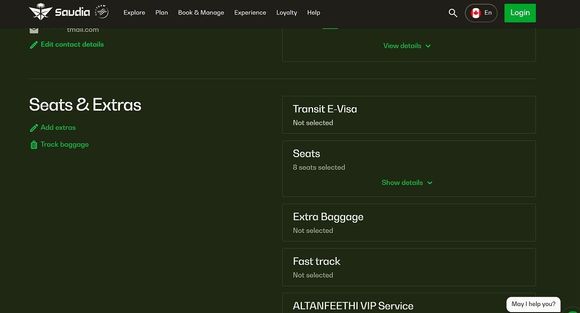 Visa option will appear in Add On section of Manage booking