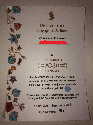 Ticket received at check-in
