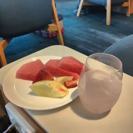 Mrs Enthused also got a bit stroppy because I let slip that I hadn't eaten since lunch, so I had some fruits and a grapefruit soda with vodka and mulled over my decisions. It was also 2000 and boarding hadn't been called, so I decided it was time to book my flight to SYD. The lounge angel walked me landside and I went to the QF sales desk again. The lady added in a heap of notes to my itinerary for AA to process a refund, and directed me to the T bus to go to Domestic.
