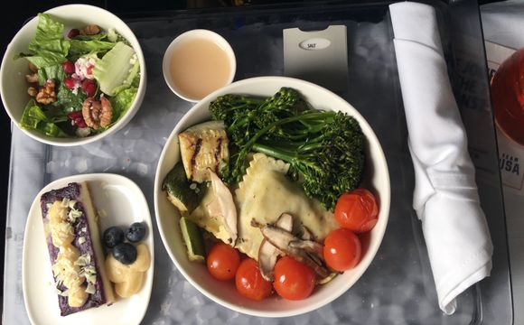Ravioli Dinner with salad and dessert. yum.