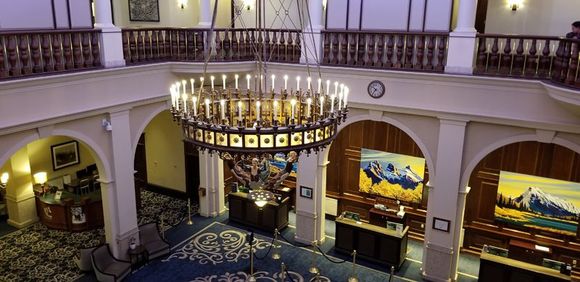 Looking down into Main Lobby
