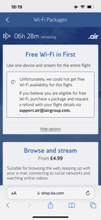 one can get reimbursed for the WiFi price paid.