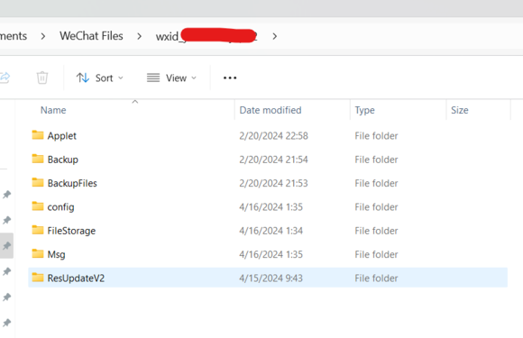This the wxid folder (level 2).