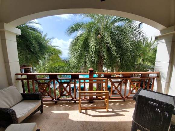 Tree view, Adult pool view or partial ocean view.  You decide what to call it. :)