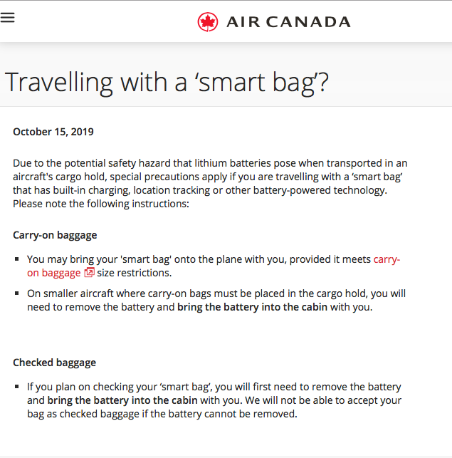 air canada carry on size 2019