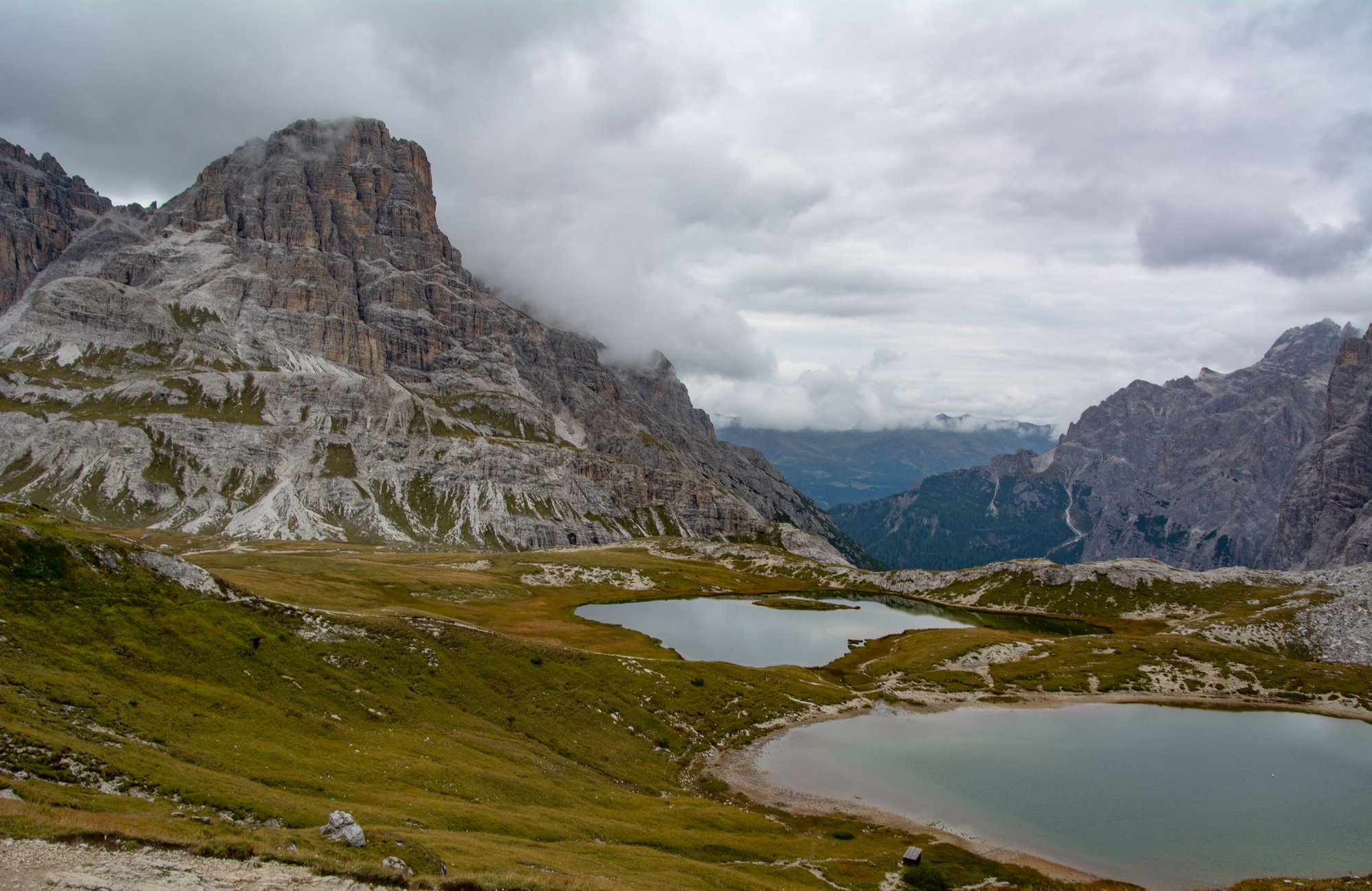 Lakes behind and below the Rifugio