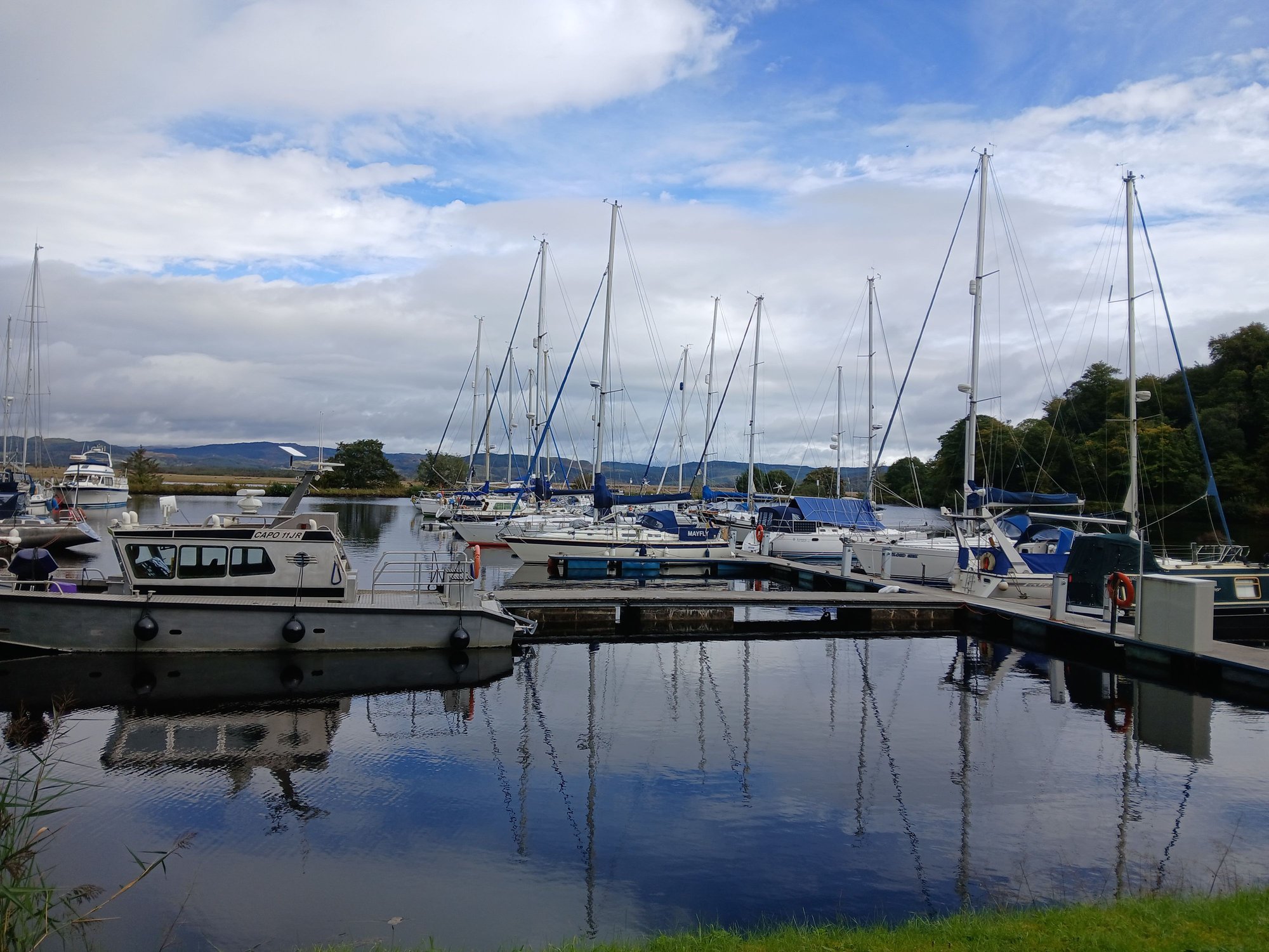 Small marina en route to Crinan, with yachts