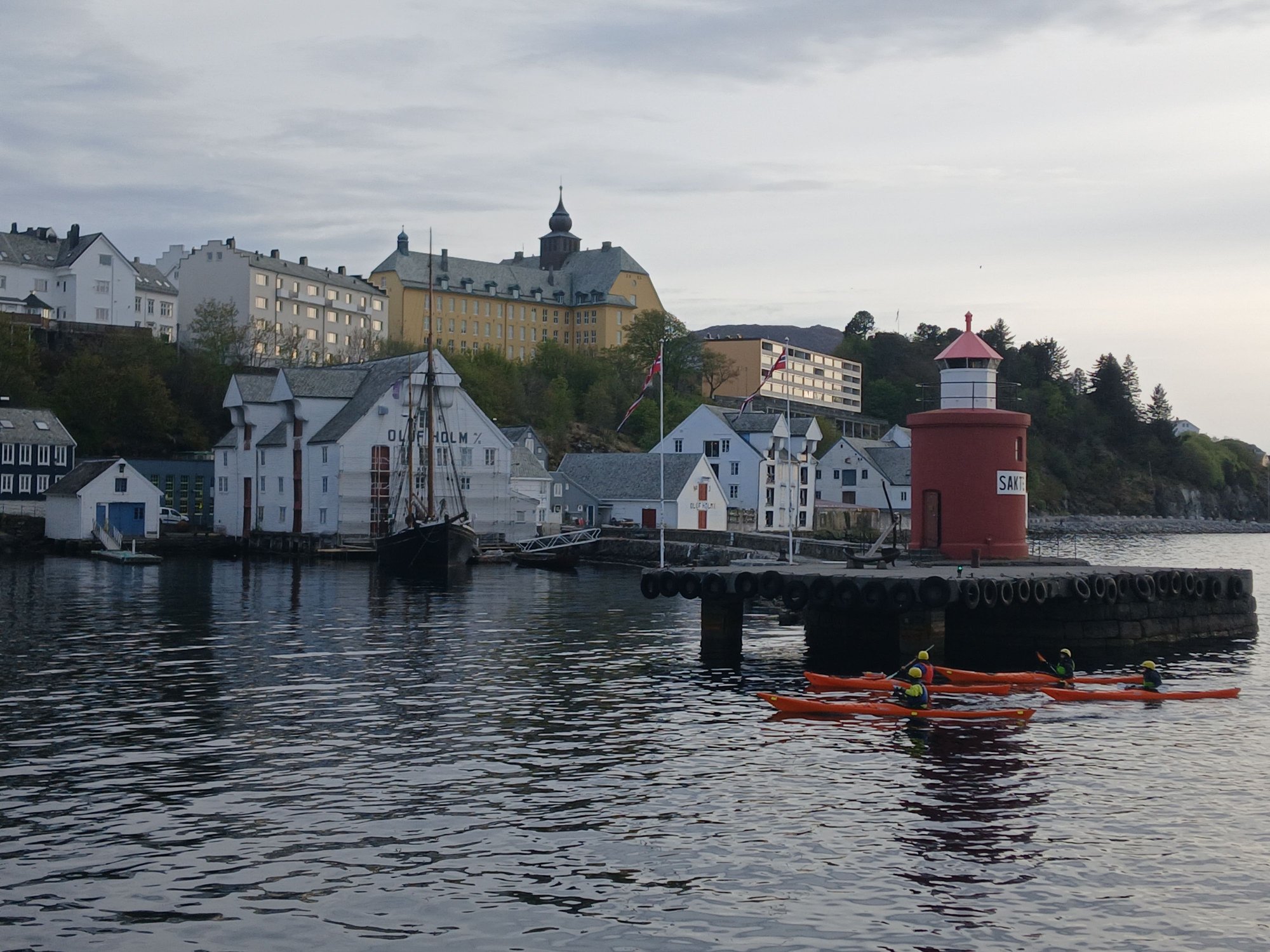 View of lighthouse, from the port