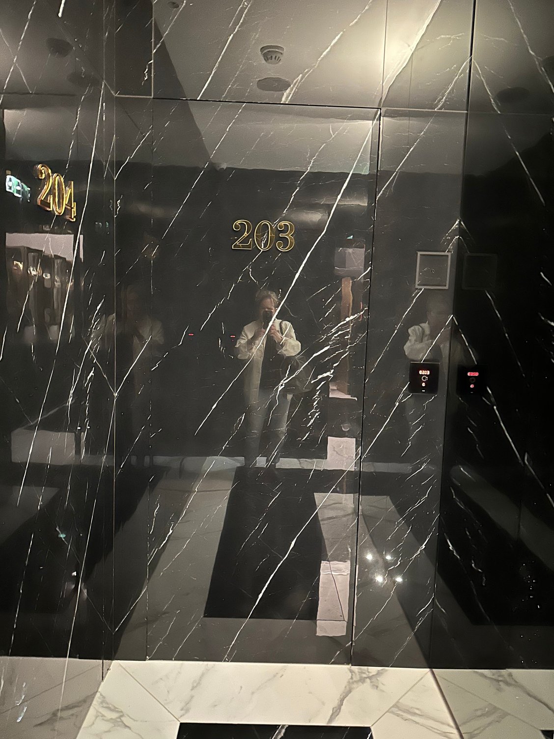 Front door--no doorknob..open with card