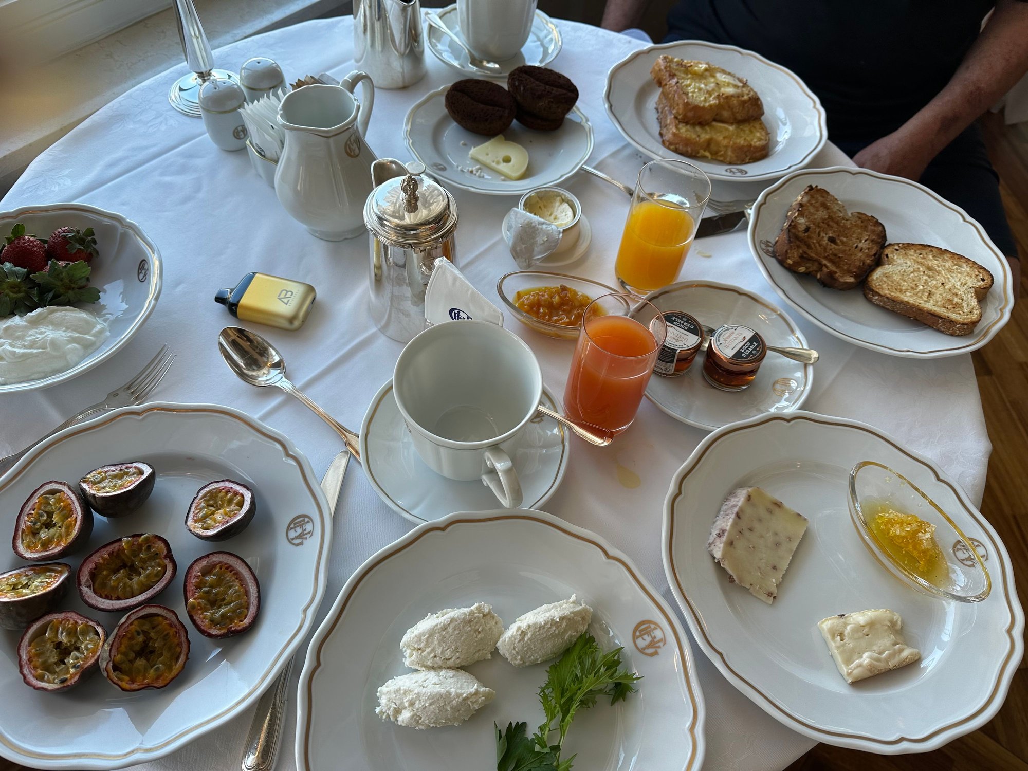 Breakfast array at table