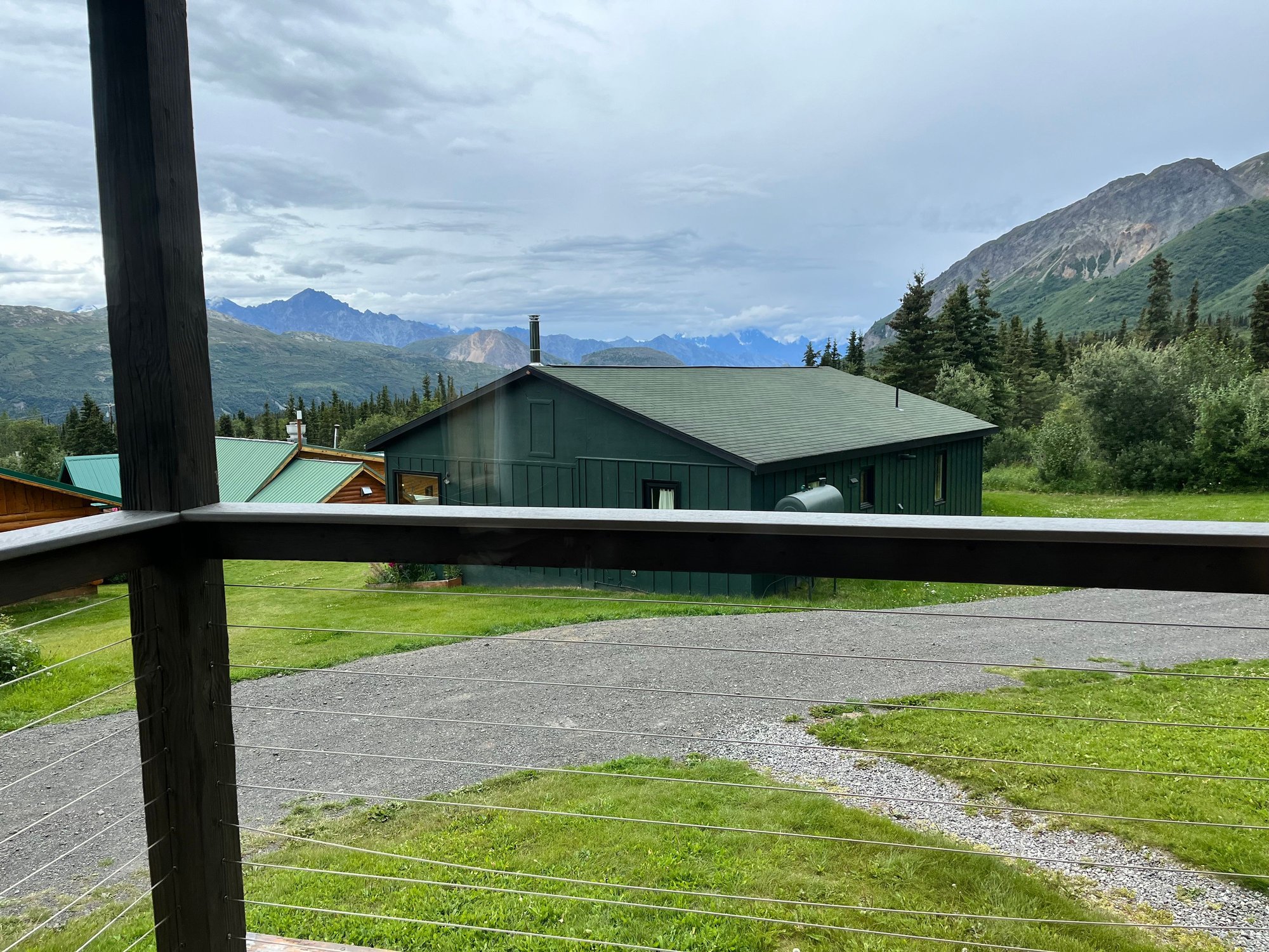 Grey chilly day; view from the cabin front porch