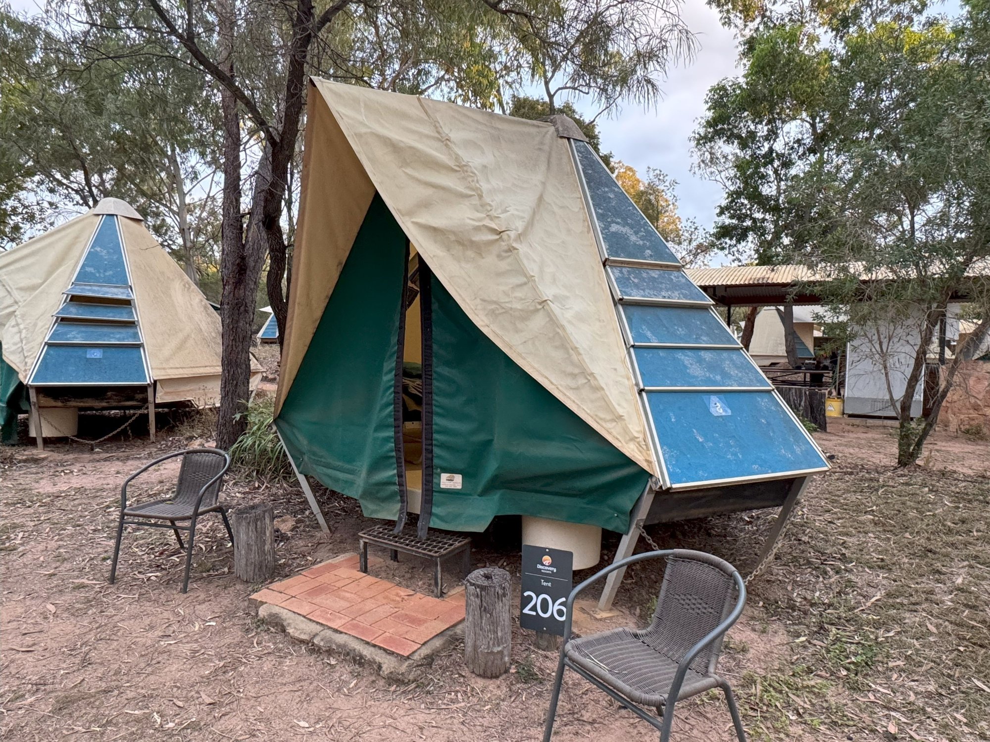 Our swag tent at Undara. There is much nice accommodation available.