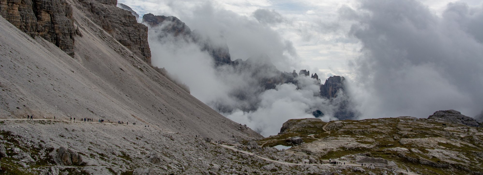 We chose the easier path on the right (from Lavaredo) to the Forcella