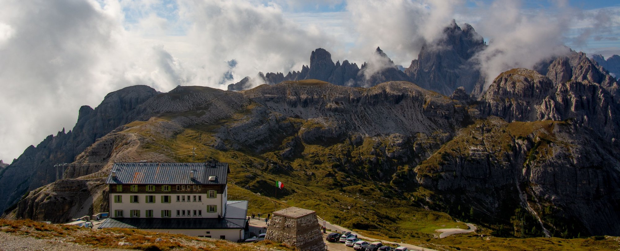 Start of Tre Cime hike, Rifugio Auronzo
