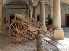 17th century Italian rickshaw inside Palermo’s Palazzo Normanni 