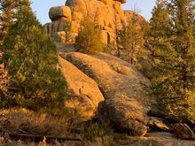 Sunrise makes for a great light on these otherwise dull rocks.