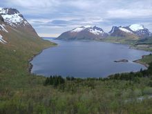 Vista of the Bergsfjord, and the surrounding mountains