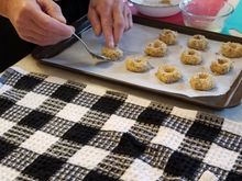 Getting Thimble cookies ready  to bake.
