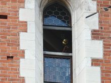 The famous trumpeter playing the “hejnal mariacki” every hour on the hour from the 4 tower windows of the Basilica.